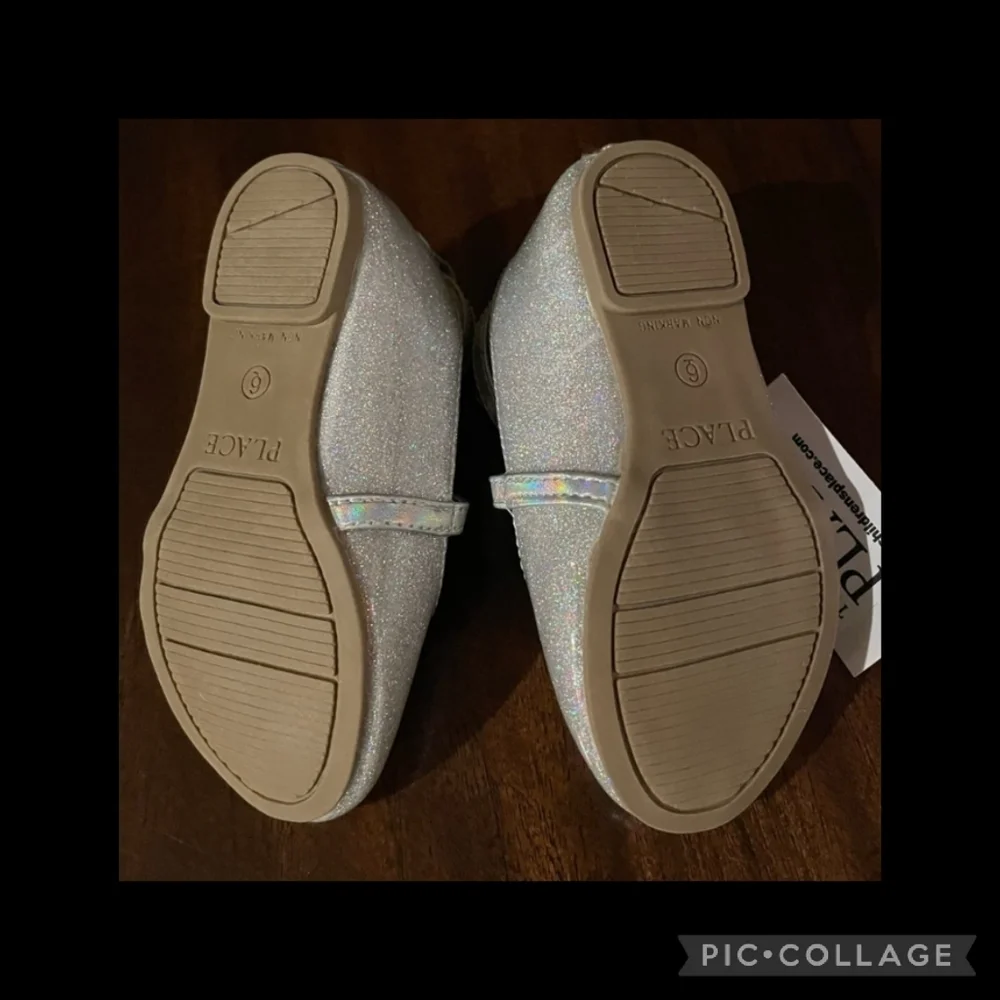 Silver little girl dress shoes